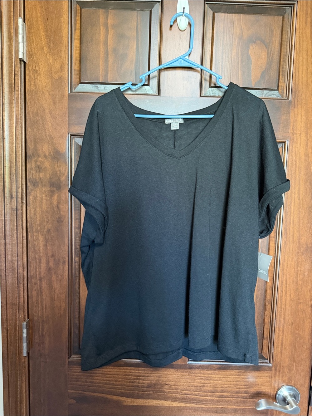Falls Creek Black V-Neck Short Sleeve Tee